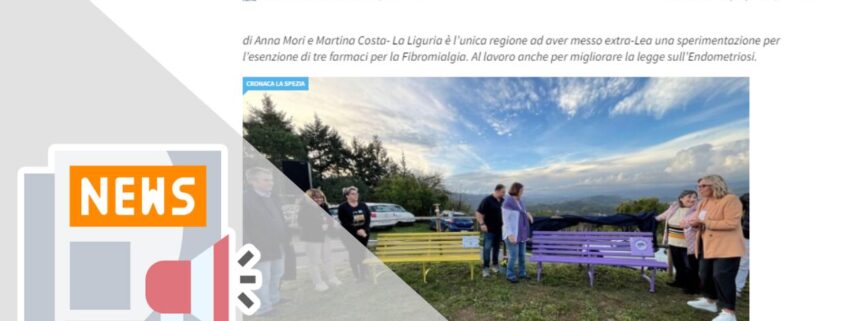 DUE PANCHINE SPECIALI A MONTE VISEGGI: INSIEME PER LA SENSIBILIZZAZIONE SU FIBROMIALGIA ED ENDOMETRIOSI