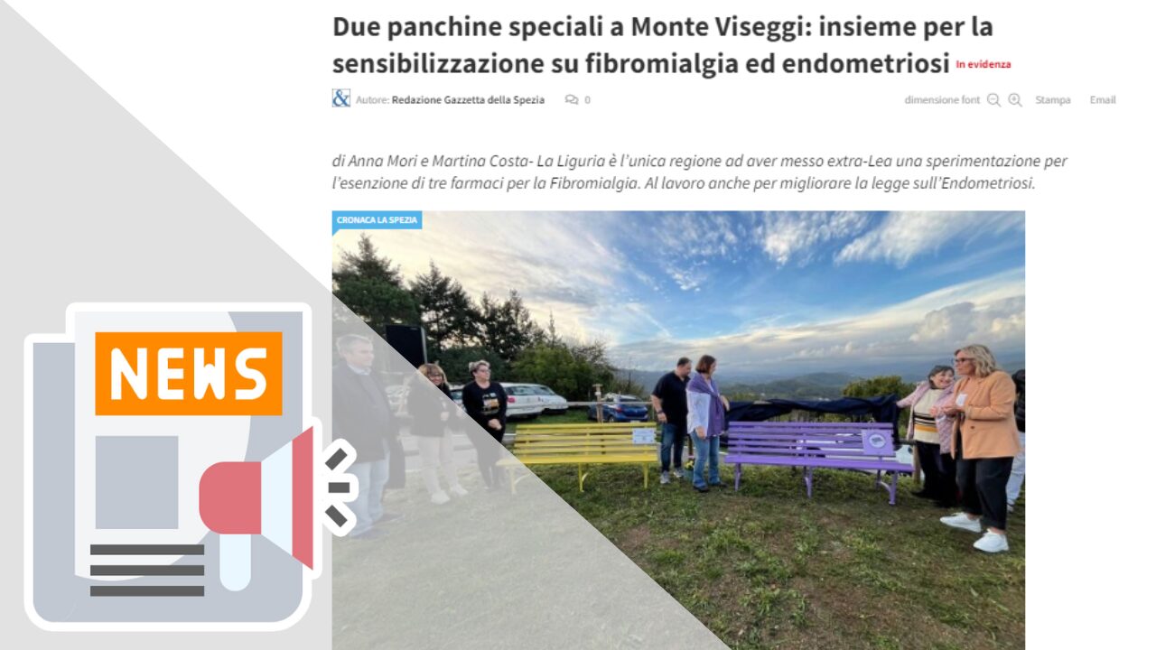 DUE PANCHINE SPECIALI A MONTE VISEGGI: INSIEME PER LA SENSIBILIZZAZIONE SU FIBROMIALGIA ED ENDOMETRIOSI