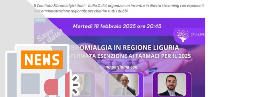 REGIONE LIGURIA CONFERMA LA GRATUITÀ DEI FARMACI PER CHI HA LA FIBROMIALGIA, MA COME SI DEVE PROCEDERE?