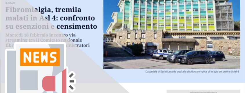 FIBROMIALGIA, TREMILA MALATI IN ASL 4: CONFRONTO SU ESENZIONI E CENSIMENTO