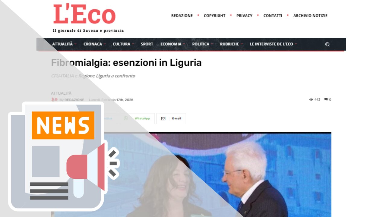 FIBROMIALGIA: ESENZIONI IN LIGURIA