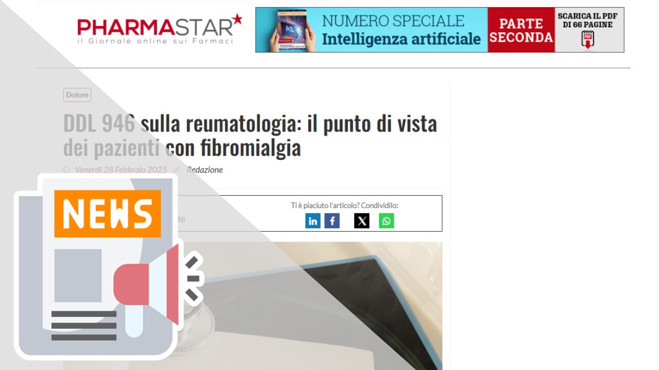 DDL 946 SULLA REUMATOLOGIA: IL PUNTO DI VISTA DEI PAZIENTI CON FIBROMIALGIA