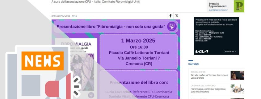 PRESENTAZIONE DEL LIBRO "FIBROMIALGIA - NON SOLO UNA GUIDA"