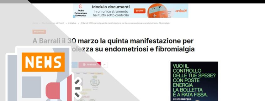 A BARRALI IL 30 MARZO LA QUINTA MANIFESTAZIONE PER LA CONSAPEVOLEZZA SU ENDOMETRIOSI E FIBROMIALGIA