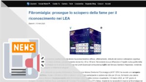 FIBROMIALGIA: PROSEGUE LO SCIOPERO DELLA FAME PER IL RICONOSCIMENTO NEI LEA