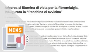 ARBOREA SI ILLUMINA DI VIOLA PER LA FIBROMIALGIA. INAUGURATA LA “PANCHINA CI AVVICINA”