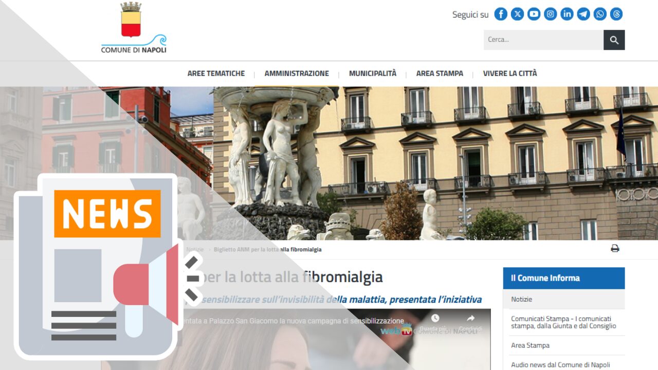 BIGLIETTI ANM SULLA FIBROMIALGIA, OGGI LA PRESENTAZIONE IN SALA PIGNATIELLO