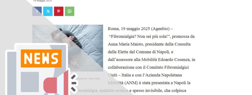 A NAPOLI PRESENTATA INIZIATIVA CONTRO LA FIBROMIALGIA