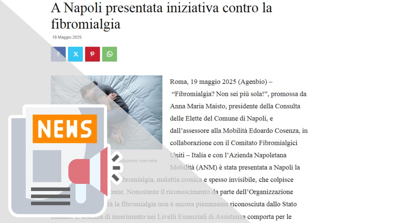 A NAPOLI PRESENTATA INIZIATIVA CONTRO LA FIBROMIALGIA