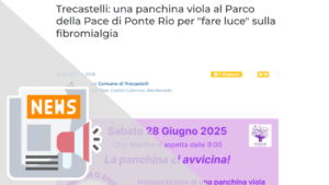Trecastelli: una panchina viola al Parco della Pace di Ponte Rio per "fare luce" sulla fibromialgia