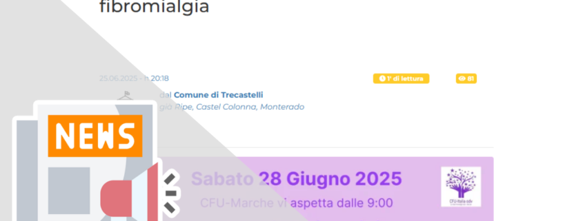 Trecastelli: una panchina viola al Parco della Pace di Ponte Rio per "fare luce" sulla fibromialgia