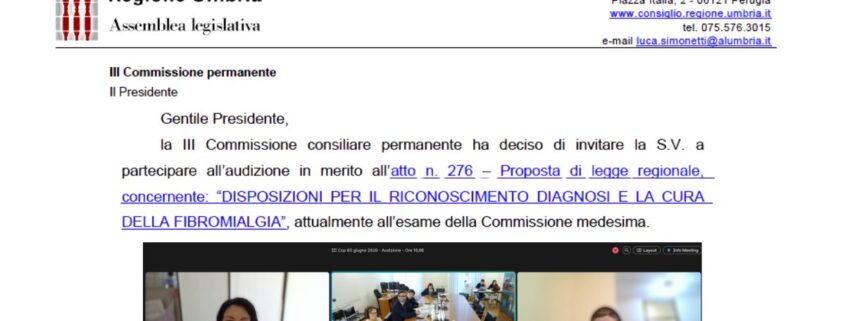 Audizione Regione Umbria